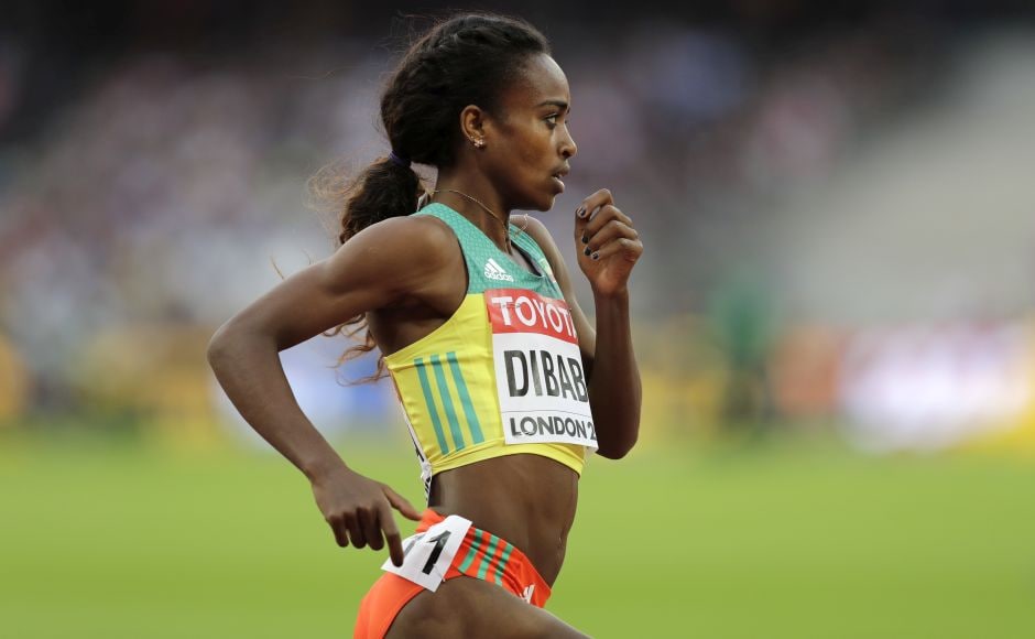 Ethiopia's Defending champion Genzebe Dibaba won her heat in the 1,500 meters to qualify for Saturday's semifinals at the world championships. AP Ethiopia's Defending champion Genzebe Dibaba won her heat in the 1,500 meters to qualify for Saturday's semifinals at the world championships. AP