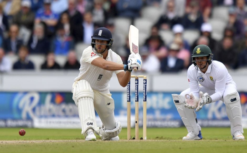 Dawid Malan was dismissed for 6 — after being dropped on 5 — when Keshav Maharaj had him caught off bat and pad at short leg. AP Dawid Malan was dismissed for 6 — after being dropped on 5 — when Keshav Maharaj had him caught off bat and pad at short leg. AP