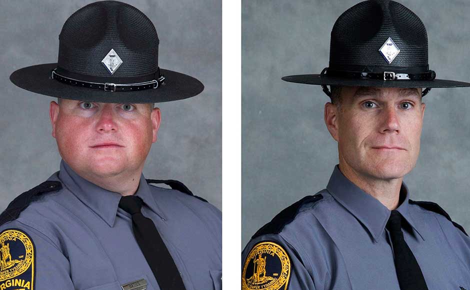 Just as the city seemed like to be quieting down, black smoke billowed out from the tree tops just outside of town as a Virginia State Police helicopter crashed into the woods. Both troopers on board, Lieutenant H Jay Cullen, 48, and Berke MM Bates, one day shy of his 41st birthday, were killed. Police said the helicopter had been deployed to address the violent protests in the city. AP Just as the city seemed like to be quieting down, black smoke billowed out from the tree tops just outside of town as a Virginia State Police helicopter crashed into the woods. Both troopers on board, Lieutenant H Jay Cullen, 48, and Berke MM Bates, one day shy of his 41st birthday, were killed. Police said the helicopter had been deployed to address the violent protests in the city. AP