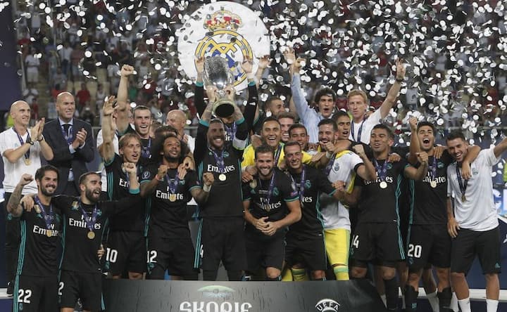 Real Madrid resist late Manchester United charge to win UEFA Super Cup Real Madrid resist late Manchester United charge to win UEFA Super Cup