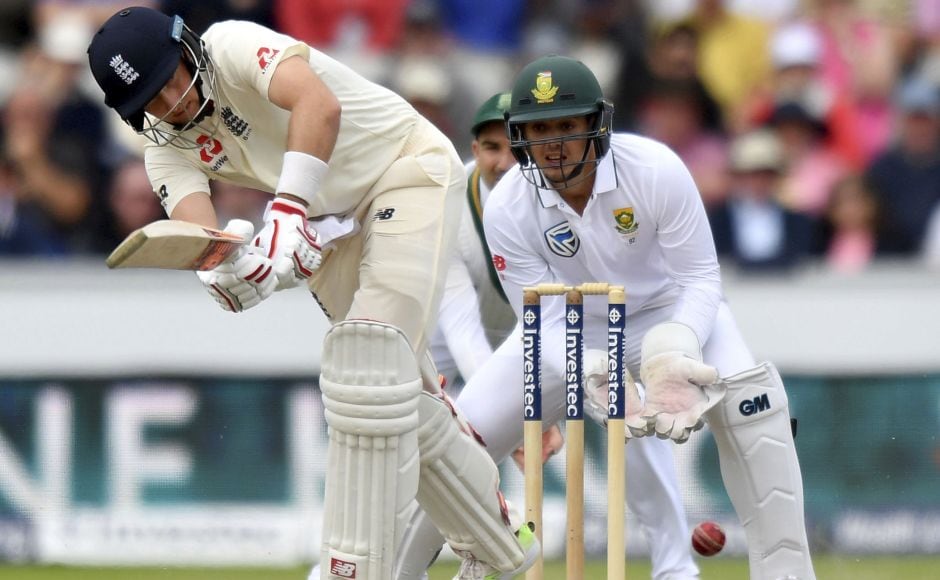 England captain Joe Root scored 49 after England's early wobble to restore the innings along with Ben Stokes. They put on 57 for the fifth wicket to rescue England from 72-4. AP England captain Joe Root scored 49 after England's early wobble to restore the innings along with Ben Stokes. They put on 57 for the fifth wicket to rescue England from 72-4. AP