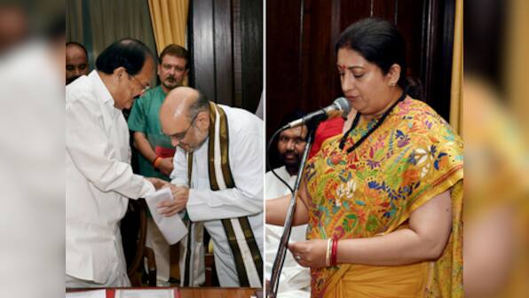 BJP chief Amit Shah makes Rajya Sabha debut, Smriti Irani also takes oath