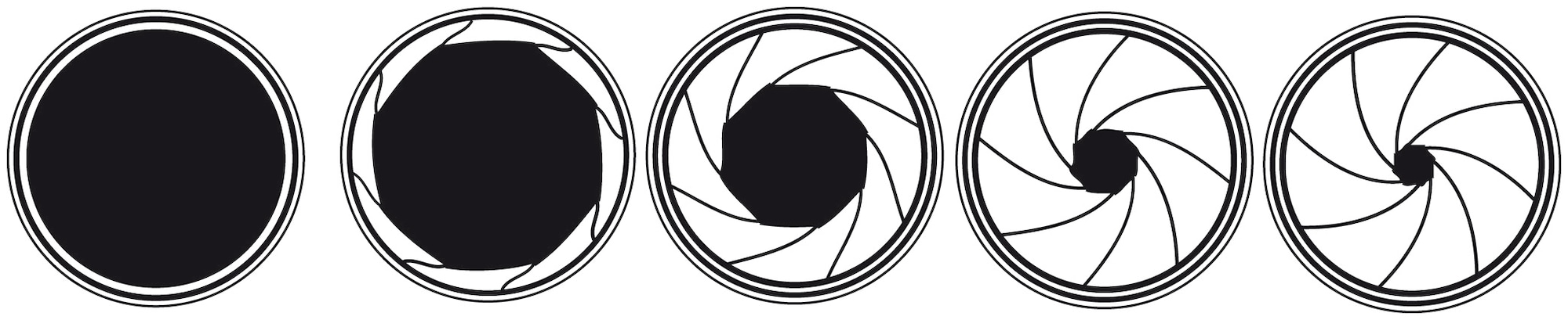 A representative images of various aperture diameters