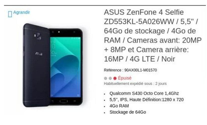 Asus ZenFone 4 Selfie. Image: Asus