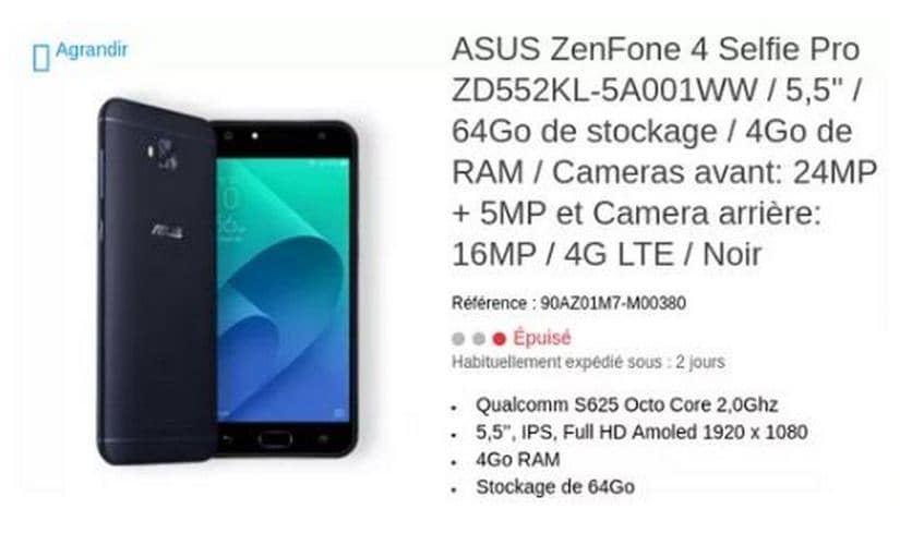 Asus ZenFone 4 Selfie Pro. Image: Asus