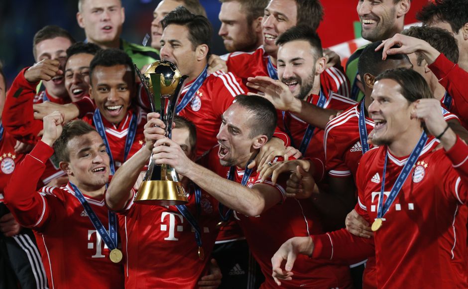 Bayern Munich were presented with the Laureus World Team of the Year Award after becoming the first football club to complete the treble of UEFA Champions League, Bundesliga and German Cup. Reuters Bayern Munich were presented with the Laureus World Team of the Year Award after becoming the first football club to complete the treble of UEFA Champions League, Bundesliga and German Cup. Reuters