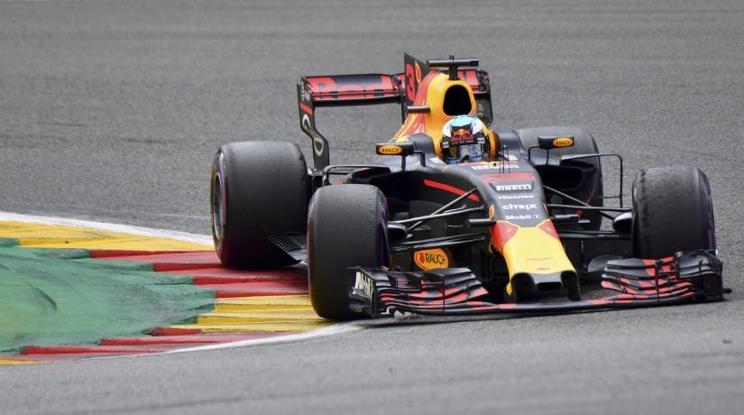 Red Bull driver Daniel Ricciardo steers his car during the Belgian Grand Prix. AP