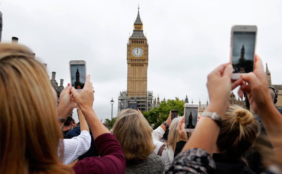 London's iconic Big Ben bell fell silent on Monday for four years of costly renovation work, with its final 12 bongs ringing for midday in front of a crowd of over a thousand people. AP London's iconic Big Ben bell fell silent on Monday for four years of costly renovation work, with its final 12 bongs ringing for midday in front of a crowd of over a thousand people. AP