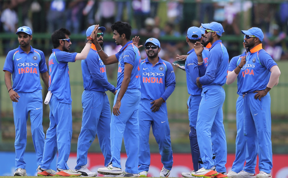 Indian bowlers made early inroads dismissing openers Sri Lankan openers Niroshan Dickewella and Kusal Mendis early. AP Indian bowlers made early inroads dismissing openers Sri Lankan openers Niroshan Dickewella and Kusal Mendis early. AP
