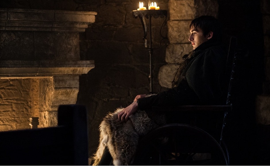 While a lot is happening at King's Landing, situations up in the North look grim. Bran is seen sitting by the fire and thinking deeply. Has he seen the Night King along with the resurrected blue-eyed, Viserion in his visions? Image via HBO.