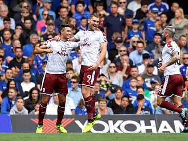 Sam Vokes was a happy man on Saturday after his twin strikes helped Burnley win against Chelsea. Reuters