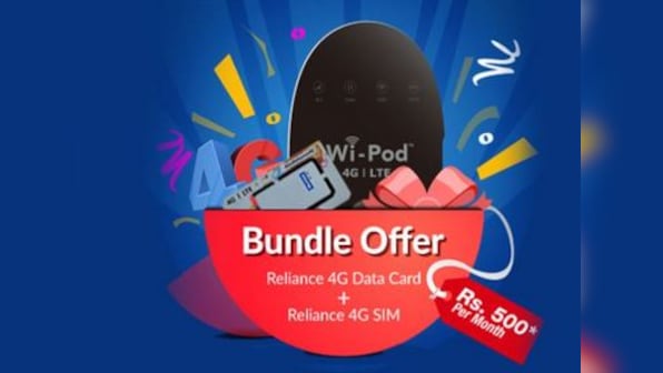 RCom offers a bundle with one year validity for Rs 5,199; includes a Wi-Pod and 1 GB data per day