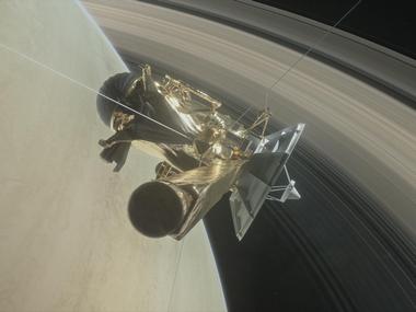 Cassini begins first of the five flyby over Saturn's atmosphere Cassini begins first of the five flyby over Saturn's atmosphere