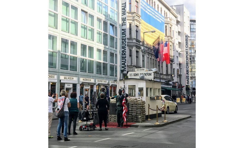 Checkpoint Charlie, the border opening between East and West Germany. Image: Nimish Sawant