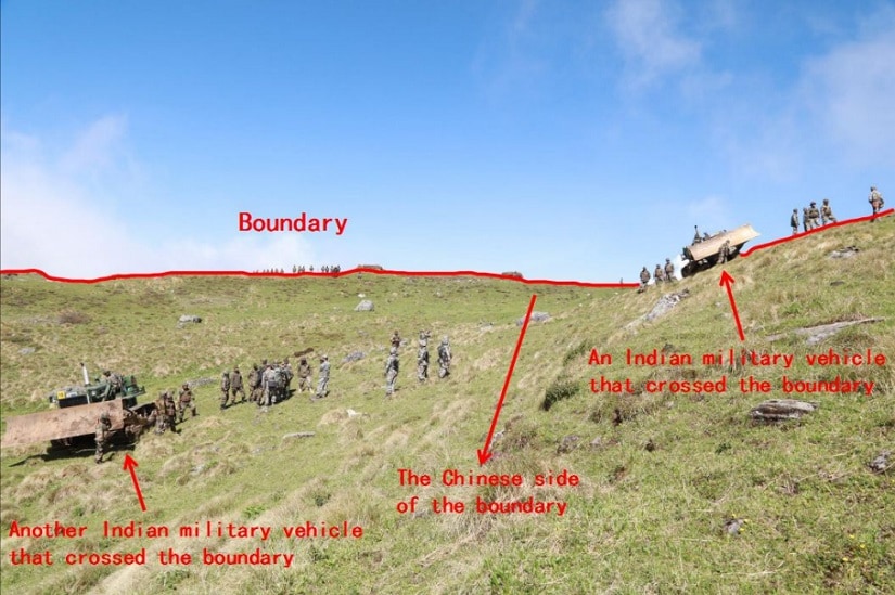 File image claiming Indian troops' trespass as released by Chinese ministry of foreign affairs. Image courtesy: Fmprc.gov.cn
