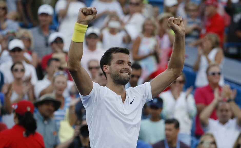 The Cincinnati Masters men's bracket lacked Roger Federer, Andy Murray, Novak Djokovic and defending champion Marin Cilic because of injuries. Grigor Dimitrov took advantage and won a title with his steady serve — he was broken only once all week. AP The Cincinnati Masters men's bracket lacked Roger Federer, Andy Murray, Novak Djokovic and defending champion Marin Cilic because of injuries. Grigor Dimitrov took advantage and won a title with his steady serve — he was broken only once all week. AP
