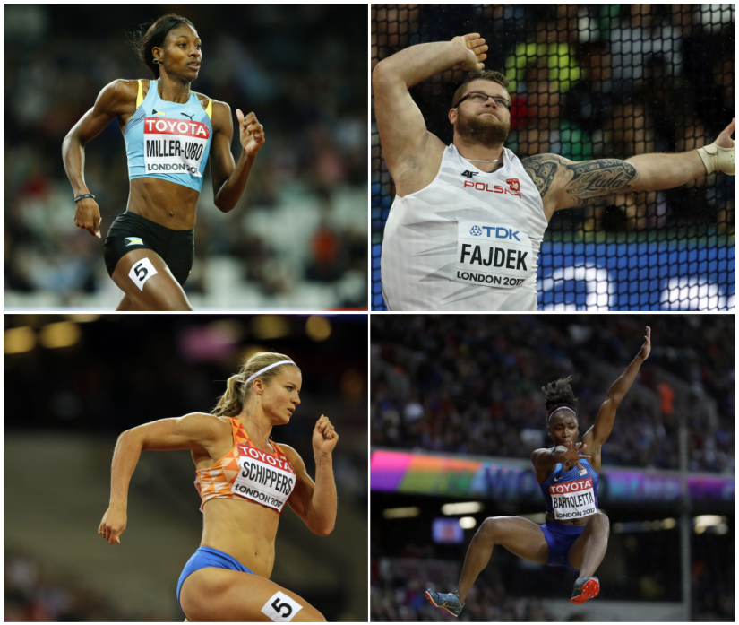 IAAF World Athletics Championships 2017: Dafne Schippers, Tianna Bartoletta, Pawel Fajdek in action on Day 8 IAAF World Athletics Championships 2017: Dafne Schippers, Tianna Bartoletta, Pawel Fajdek in action on Day 8