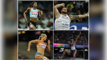 IAAF World Athletics Championships 2017: Dafne Schippers, Tianna Bartoletta, Pawel Fajdek in action on Day 8