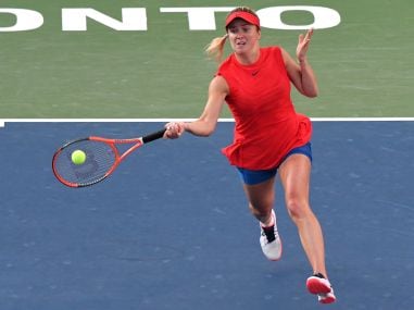 Elina Svitolina plays a shot against Simona Halip during their Rogers Cup semi-final. Reuters