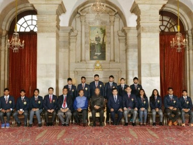 President Kovind presented National Sports Awards at Rashtrapati Bhavan. Image Courtesy: Twitter @rashtrapatibhvn