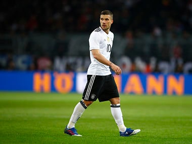 File image of Germany's Lukas Podolski. Reuters