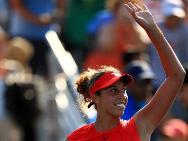 Madison Keys celebrates after he win over Garbine Muguruza. Image courtesy: Twitter/@BOTWClassic