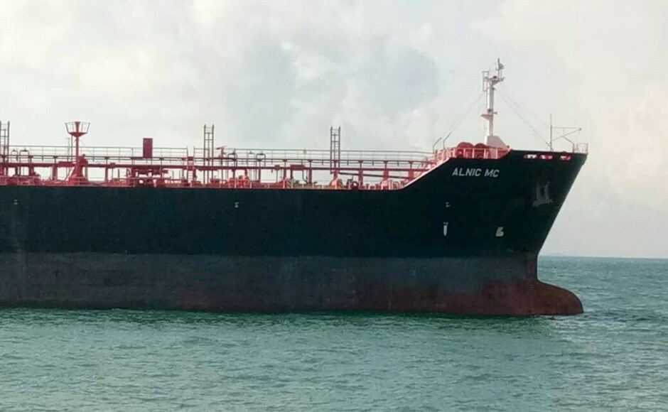 A handout picture from Navy Malaysia shows damage sustained by Alnic MC. In all, ten sailors are missing and five injured after the collision. AP A handout picture from Navy Malaysia shows damage sustained by Alnic MC. In all, ten sailors are missing and five injured after the collision. AP