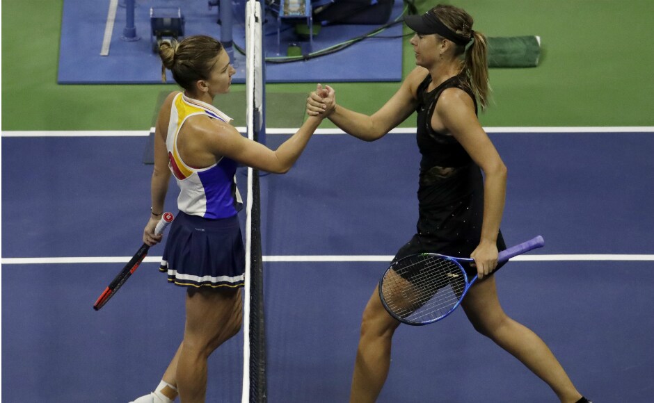 Sharapova received a wild card to play in her first Grand Slam tournament since returning from a 15-month doping ban. And she made the most of it, ripping 60 winners to Halep's 15 and wearing down the Romanian with punishing groundstrokes. AP Sharapova received a wild card to play in her first Grand Slam tournament since returning from a 15-month doping ban. And she made the most of it, ripping 60 winners to Halep's 15 and wearing down the Romanian with punishing groundstrokes. AP