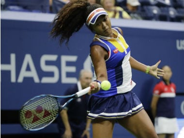 Naomi Osaka in action against Angelique Kerber during the first round of US Open. AP