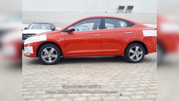 Hyundai's 5th generation Verna spotted in a Fiery Red colour
