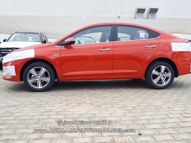 Hyundai's 5th generation Verna spotted in a Fiery Red colour Hyundai's 5th generation Verna spotted in a Fiery Red colour