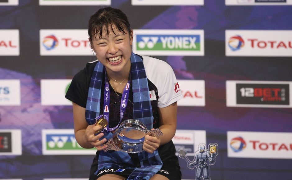 Nozomi Okuhara became the first women's singles champion from Japan. AP Nozomi Okuhara became the first women's singles champion from Japan. AP