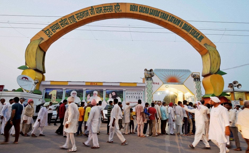Followers of Gurmeet Ram Rahim Singh gathered at his ashram in Sirsa on Thursday, ahead of the verdict. PTI Followers of Gurmeet Ram Rahim Singh gathered at his ashram in Sirsa on Thursday, ahead of the verdict. PTI