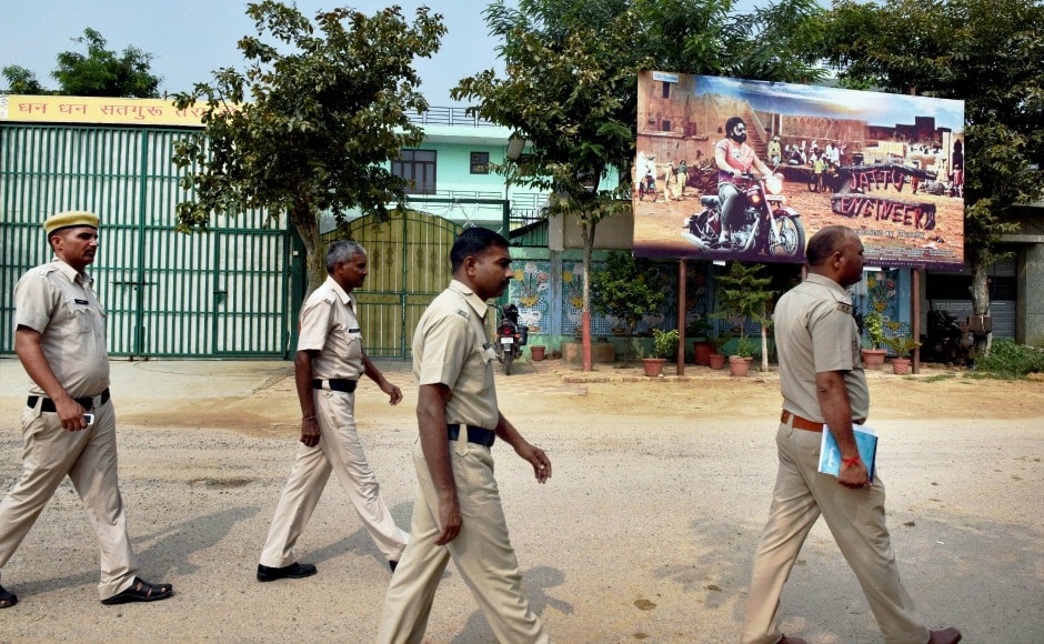 Adequate number of police personnel have been deployed in different parts of Gurugram to deal with any situation that may arise after the court's verdict in the rape case. PTI Adequate number of police personnel have been deployed in different parts of Gurugram to deal with any situation that may arise after the court's verdict in the rape case. PTI