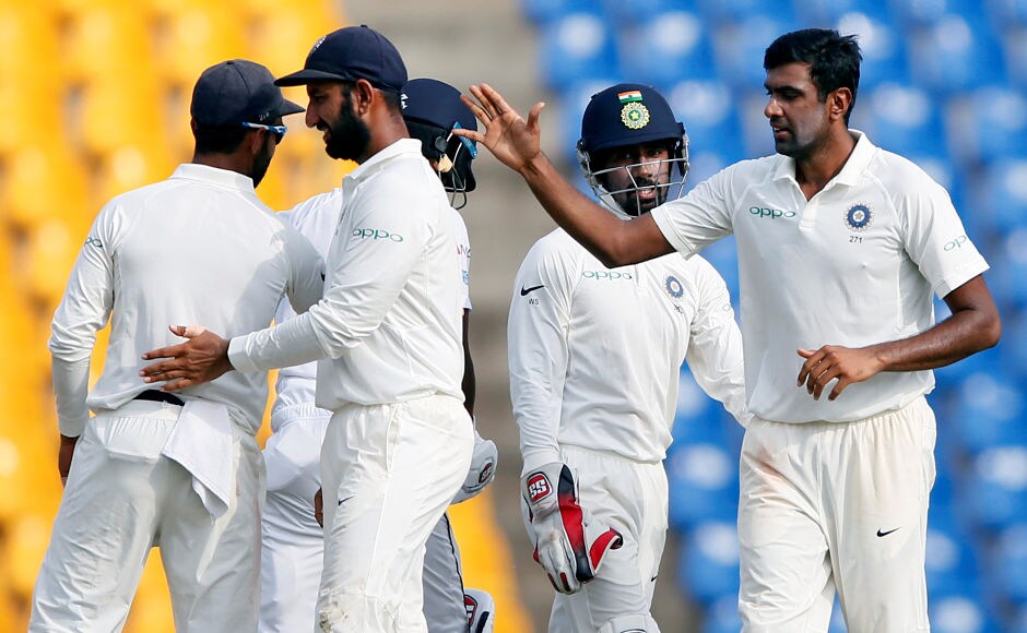 Ravichandran Ashwin took the final wicket of the Sri Lankan innings to end it for 135. Virat Kohli enforced follow on after the home side fell short by 352 runs. Reuters Ravichandran Ashwin took the final wicket of the Sri Lankan innings to end it for 135. Virat Kohli enforced follow on after the home side fell short by 352 runs. Reuters