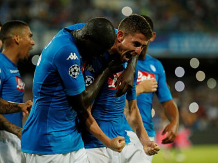 Champions League play-offs: Dries Mertens, Jorginho score as Napoli beat nine-man Nice in first leg