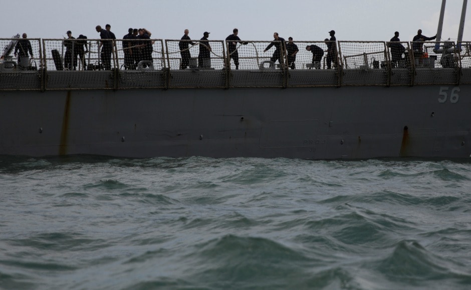 Navy and coast guards in Singapore and Malaysia are currently conducting wide search and rescue operations. AP Navy and coast guards in Singapore and Malaysia are currently conducting wide search and rescue operations. AP