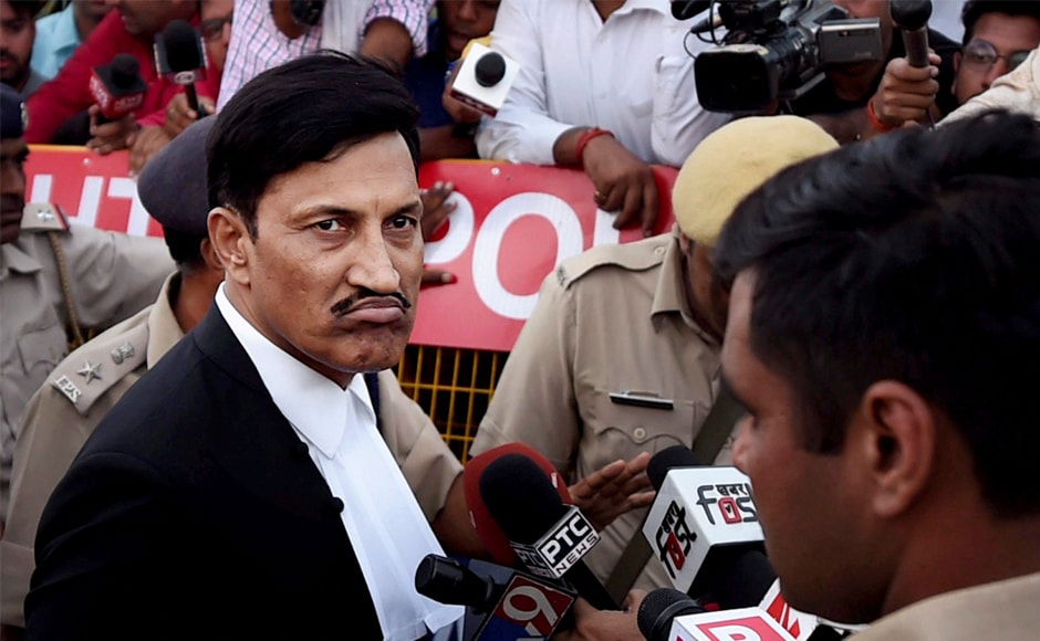 SK Garg Narwana, defence lawyer for Ram Rahim, reacts while talking to the media near Sunariya Jail after the sentence was announced. The Dera sect chief reportedly broke down in the court and had to be forcibly removed from the courtroom, following which he complained of chest pains. Narwana said Ram Rahim will challenge the length of the sentence in Punjab and Haryana High Court. PTI SK Garg Narwana, defence lawyer for Ram Rahim, reacts while talking to the media near Sunariya Jail after the sentence was announced. The Dera sect chief reportedly broke down in the court and had to be forcibly removed from the courtroom, following which he complained of chest pains. Narwana said Ram Rahim will challenge the length of the sentence in Punjab and Haryana High Court. PTI