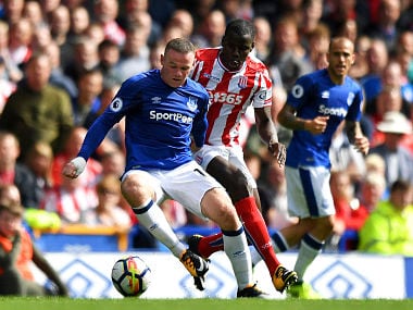 Everton's Wayne Rooney in action during the Premier League clash against Stoke City. AP