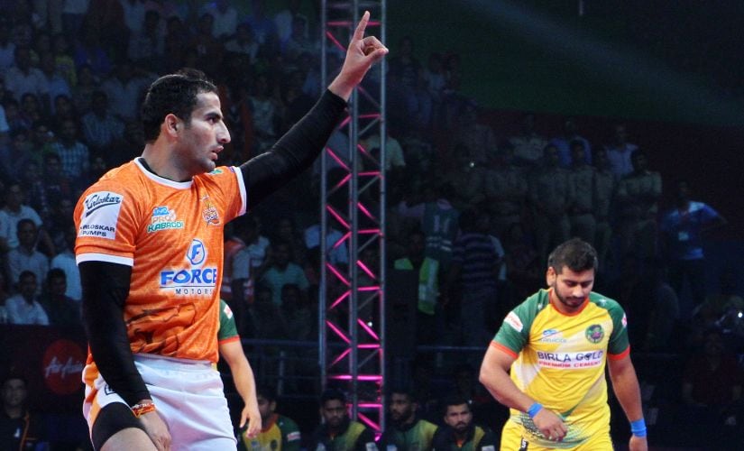 Sandeep Narwal plays with an agression that's almost become trademark of his game. PKL