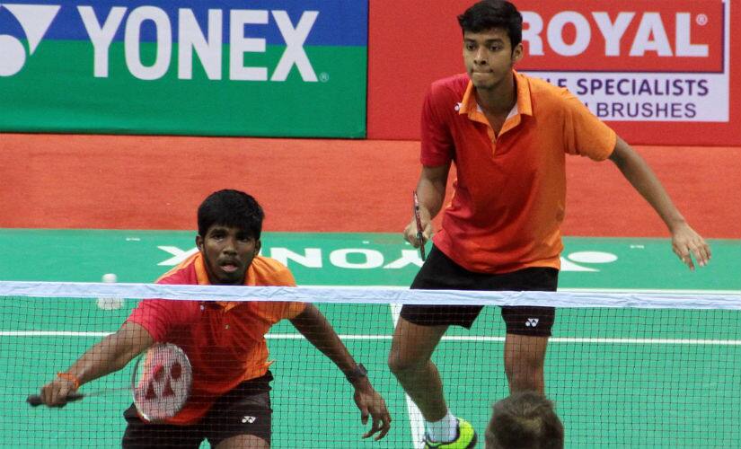 Satwiksairaj Rankireddy and Chirag Shetty in action at the India Open. Twitter: @BAI_Media