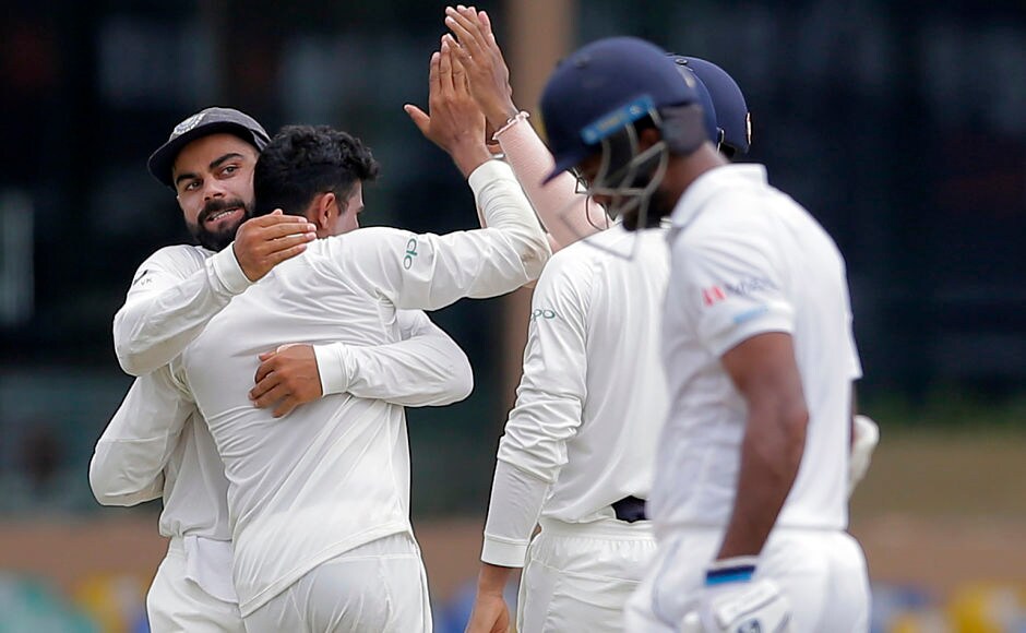 Sri Lanka suffered a setback as their captain Dinesh Chandimal failed to make it count in the second innings as well. He fell for just 2 runs after facing 6 balls. AP Sri Lanka suffered a setback as their captain Dinesh Chandimal failed to make it count in the second innings as well. He fell for just 2 runs after facing 6 balls. AP