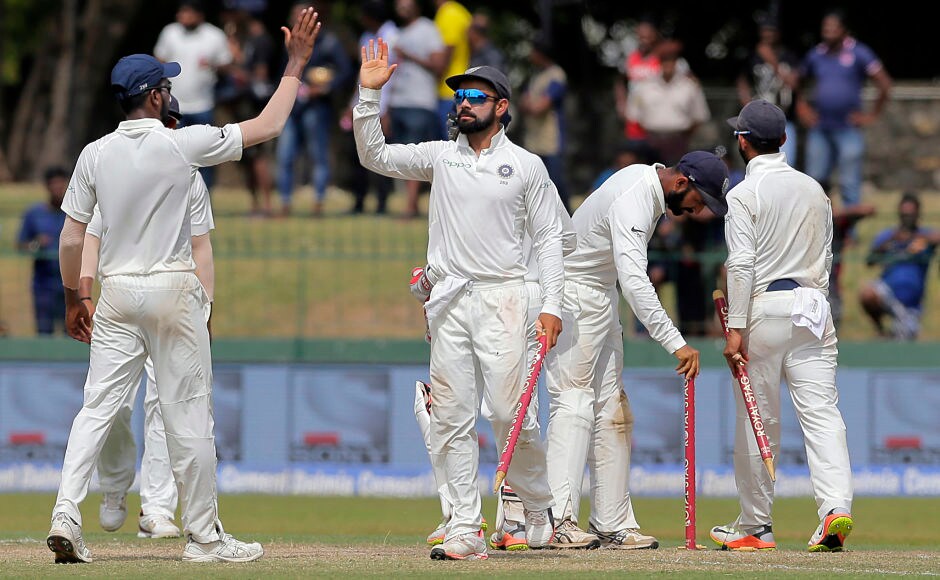 India came through after Sri Lanka stretched them for 2 more sessions on Day 4 as the final wicket of Nuwan Pradeep fell in the additional time taken before Tea. Virat Kohli completed his 8 Test series win on a trot, only Australia's Ricky Ponting has a better record of 9 consecutive Test series win. India came through after Sri Lanka stretched them for 2 more sessions on Day 4 as the final wicket of Nuwan Pradeep fell in the additional time taken before Tea. Virat Kohli completed his 8 Test series win on a trot, only Australia's Ricky Ponting has a better record of 9 consecutive Test series win.