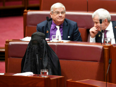 Australia: Senator Pauline Hanson dons burqa in Parliament, demands ban on veil Australia: Senator Pauline Hanson dons burqa in Parliament, demands ban on veil
