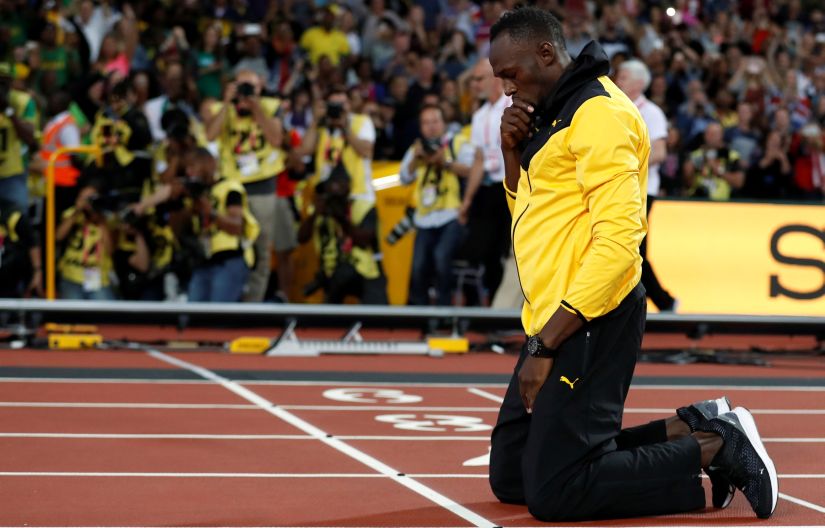 Usain Bolt of Jamaica during a lap of honour at the IAAF World Athletics Championships. Reuters