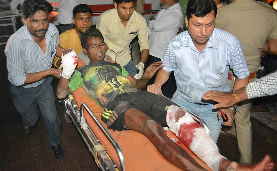 A victim is being taken away for treatment from the accident site where coaches of the Puri-Haridwar Utkal Express train were derailed on Saturday. Rescue operations were conducted through the night and concluded on Sunday morning. PTI A victim is being taken away for treatment from the accident site where coaches of the Puri-Haridwar Utkal Express train were derailed on Saturday. Rescue operations were conducted through the night and concluded on Sunday morning. PTI