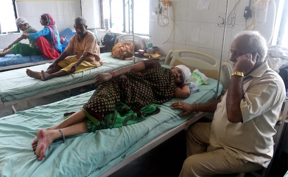 Passengers being treated at Muzaffarnagar district hospital on Sunday. Passengers reeled with shock while witnesses said, in some cases, despite calls for help, they couldn't reach the people in the coach which made it difficult to bring them out alive. PTI Passengers being treated at Muzaffarnagar district hospital on Sunday. Passengers reeled with shock while witnesses said, in some cases, despite calls for help, they couldn't reach the people in the coach which made it difficult to bring them out alive. PTI