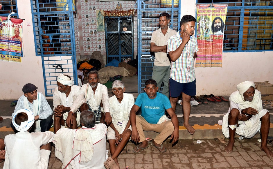 A group of survivors from Rajasthan waiting for the bodies of their two fellowmen who were killed in the train accident on Saturday, at a temple in Khatauli near Muzaffarnagar on Sunday. PTI A group of survivors from Rajasthan waiting for the bodies of their two fellowmen who were killed in the train accident on Saturday, at a temple in Khatauli near Muzaffarnagar on Sunday. PTI
