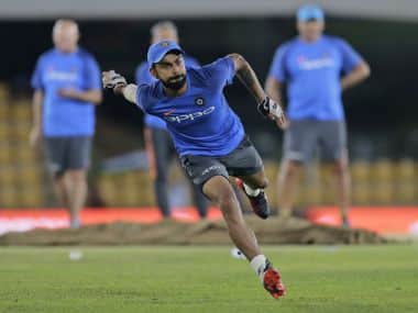 Indian cricket captain Virat Kohli attends a practice session ahead of their first one-day international cricket match against Sri Lanka in Dambulla, Sri Lanka, Saturday, Aug. 19, 2017. (AP Photo/Eranga Jayawardena)
