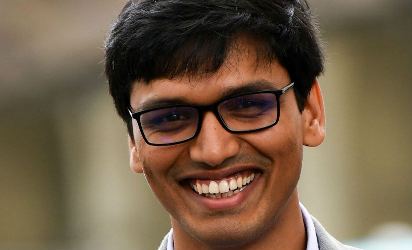 A delighted Harikrishna at the end of round eight. (Image courtesy: Pascal Simon)